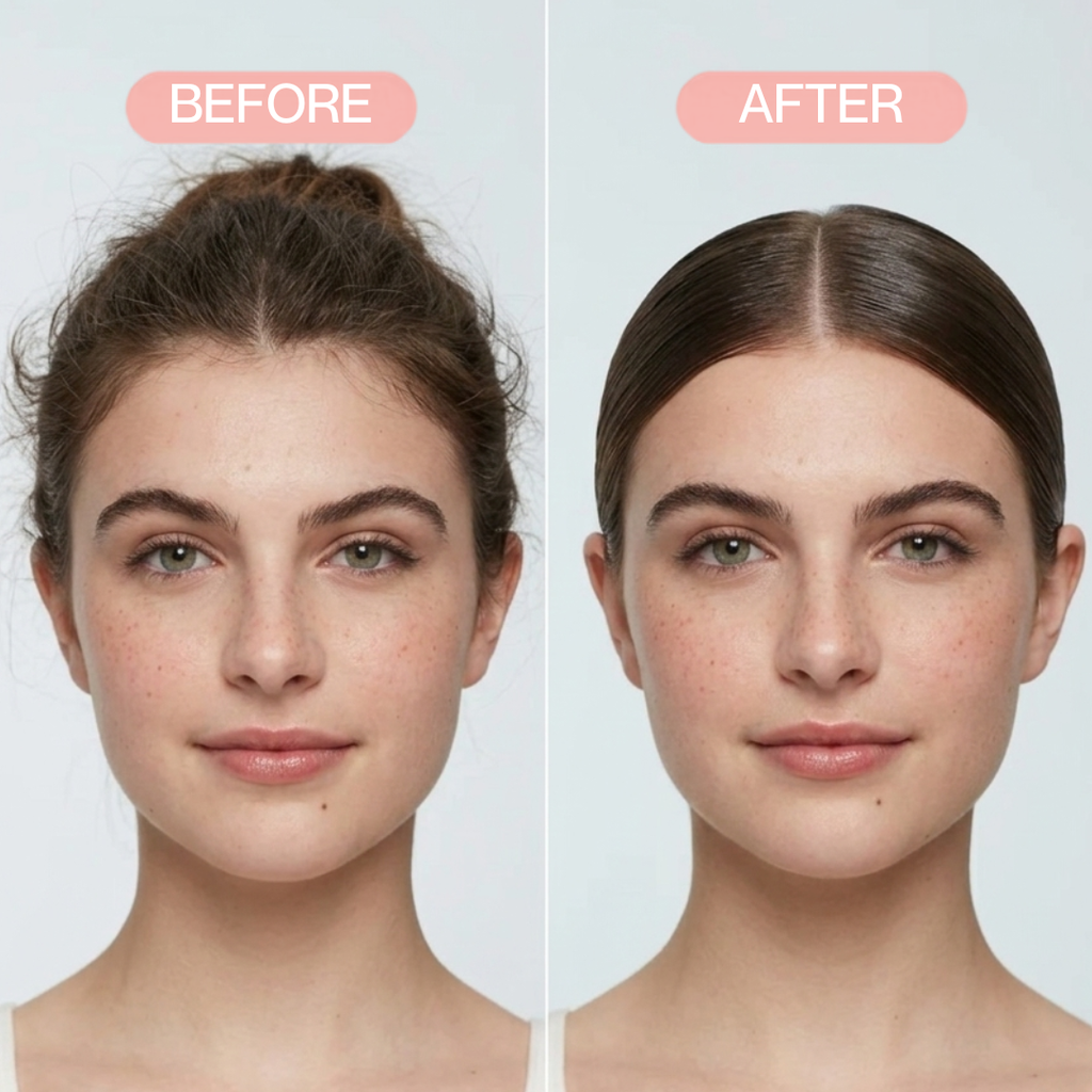 sleek hair before and after